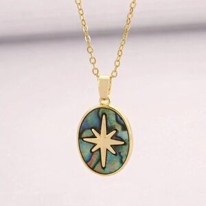 Ishtar Abalone Oval Rainbow Octagonal Starburst Venus Goddess Aphrodite Necklace
